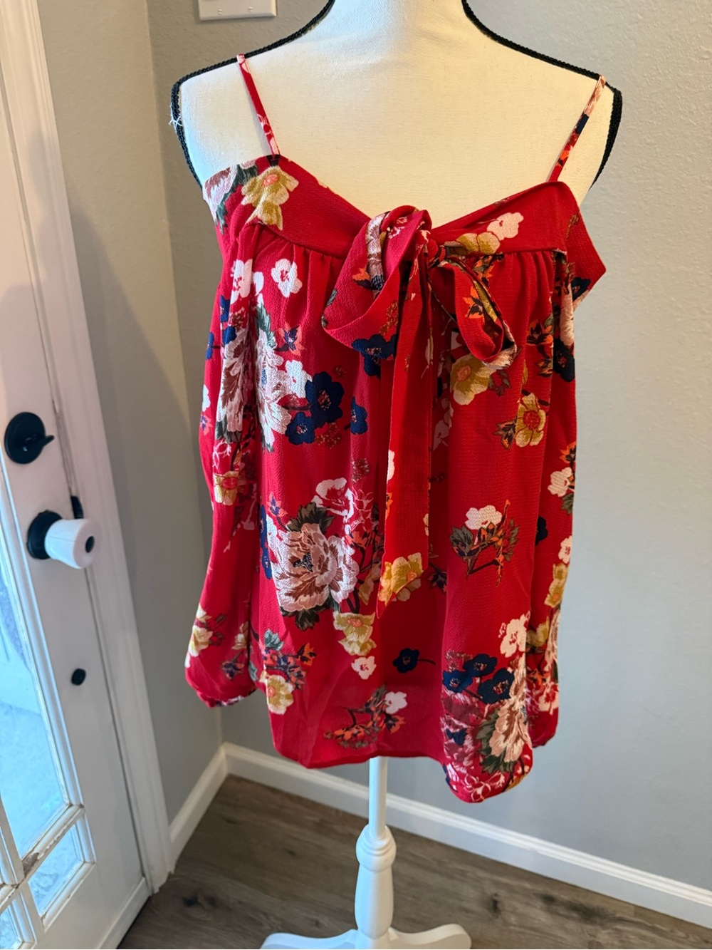 Filly Flair Red Floral Tie-Front Mini Skirt